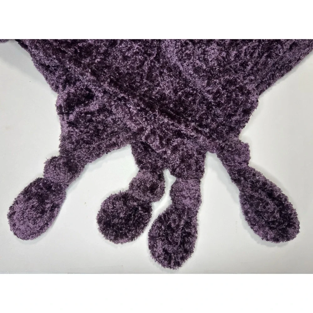 Pier 1 Throw Blanket Chenille PURPLE Soft Knotted Tie Boho Boucle Bed Couch